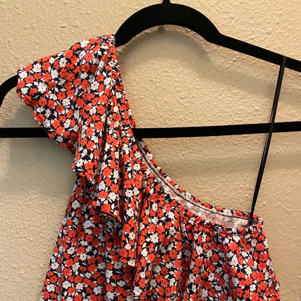 One shoulder floral H&M blouse